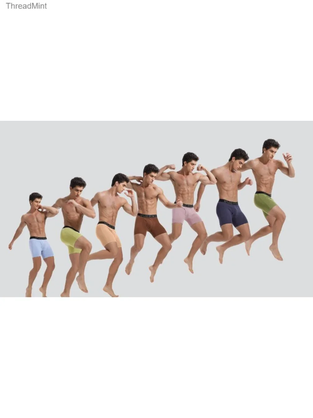 Men's Cotton Boxer Briefs 7-Pack Breathable Stretch Underwear with Fly